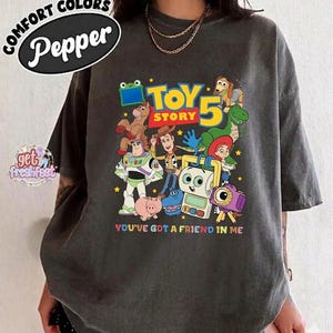 Toy Story 5 Characters Graphic T-Shirt, You've Got a Friend In Me Tee, Woody Buzz Jessie, Family Matching Trip Shirt image 4