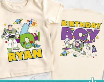 Buzz Custom Birthday Boy PNG, Personalized Toy Story Birthday Boy T-Shirt, Disneyland Pixar Family Matching Design, PNG Download