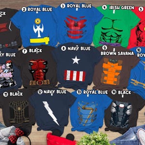 Avengers Endgame Costume Halloween Shirt, Superheroes Cosplay Party 2026 Tee, Spiderman Ironman Captain America Shirt image 2