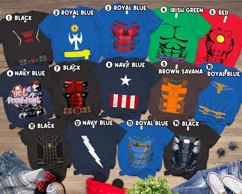 Avengers Endgame Costume Halloween Shirt, Superheroes Cosplay Party 2026 Tee, Spiderman Ironman Captain America Shirt image 2