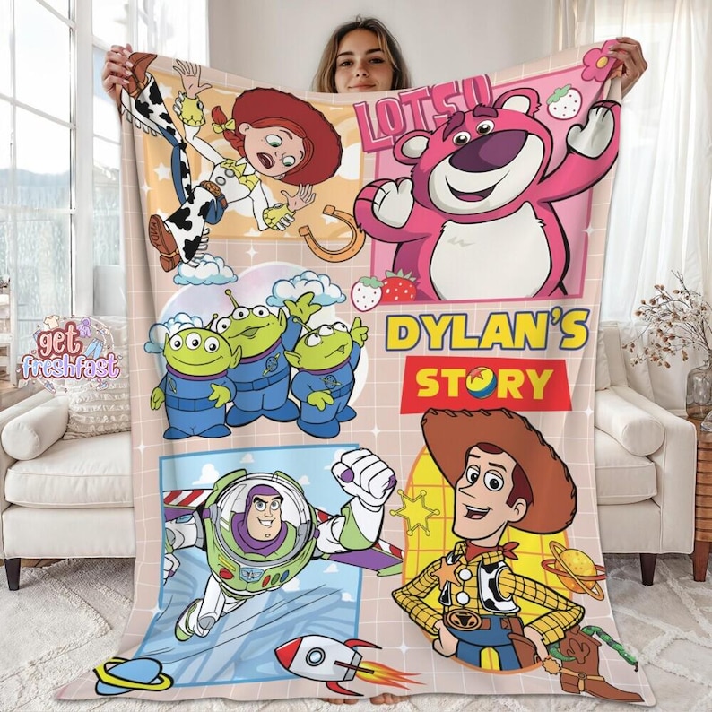 Personalized Disneyland Pixar Toy Story Blanket, Custom Toy Story Characters Blanket, To Infinity And Beyond Toy Story Birthday, Xmas Gifts image 1