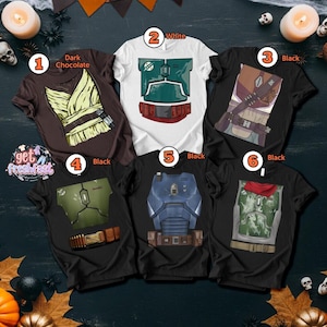 Custom Starwars Armor Shirt, Mandalorian Costume Tee, Halloween Group Gift 2026, Galactic Cosplay Top, Sci-Fi Movie Apparel image 1