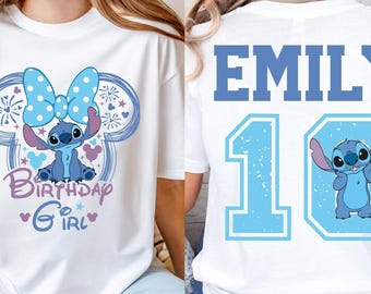 Personalized Birthday Shirt, Disneyland Stitch Birthday Sweatshirt, Custom Stitch Birthday Shirt, WDW Family Vacation Tee,