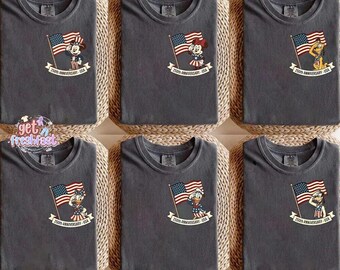 Disneyland 250th Anniversary USA Shirt, Patriotic Mickey & Friends Tee, American Flag Disneyland Shirt, 4th of July Family Matching Tee