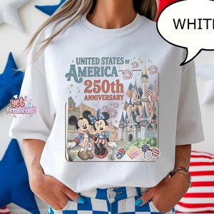Camiseta Comfort Colors del 250 aniversario de Estados Unidos, camiseta de Disneyland del 4 de julio, camiseta de Feliz Cuatro de Julio imagen 2