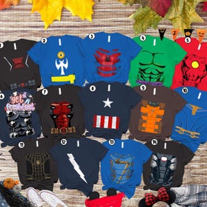 Avengers Endgame Costume Halloween Shirt, Superheroes Cosplay Party 2026 Tee, Spiderman Ironman Captain America Shirt image 1