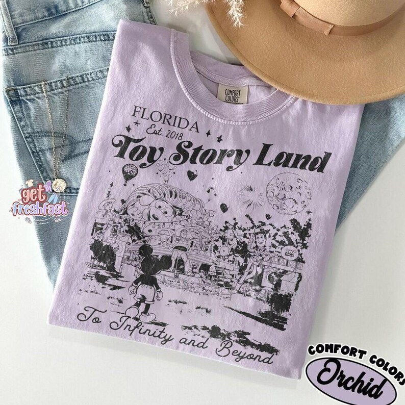 Comfort Colors Toy Story Land Vintage Shirt, Disney Pixar Toy Story 5 Tee, Woody Buzz Toy Story Party, Disneyland 2026 Shirt, Disney Family image 4