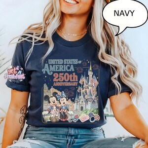 Camiseta Comfort Colors del 250 aniversario de Estados Unidos, camiseta de Disneyland del 4 de julio, camiseta de Feliz Cuatro de Julio imagen 4