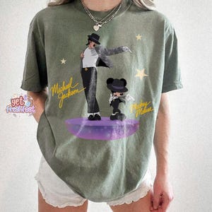 Funny Disneyland Mickey Mouse Shirt, Vintage Disneyland Music Tee, King of Pop Graphic Shirt, Retro Cartoon Dance Shirt image 5