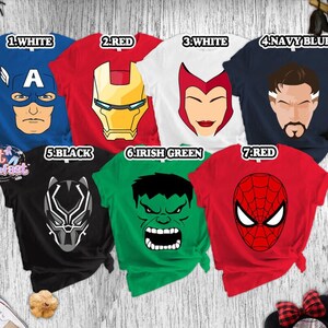 Avengers Costume Family Shirt, Avengers Team Shirt, Spider Man Iron Man Captain America Costume, Superhero Costume, Family Halloween Costume image 2