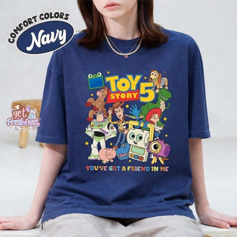 Toy Story 5 Characters Graphic T-Shirt, You've Got a Friend In Me Tee, Woody Buzz Jessie, Family Matching Trip Shirt image 5
