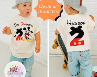 I'm Twodles, Personalized Mickey Birthday Shirt, Mickey Mouse Party, Disneyland Birthday Shirt, 2ND Birthday Shirt, Disneyland Trip Tee