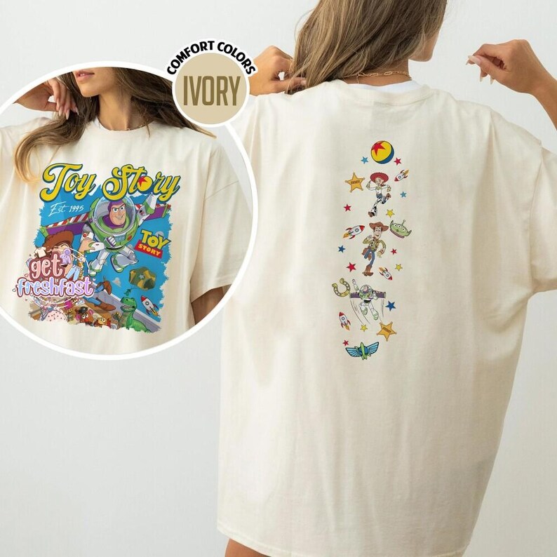 Disneyland Pixar Toy Story 5 Shirt, Woody Buzz Lightyear Lilypad Shirt, Comfort Colors Lilypad Toy Story Shirt, Wdw Movie Characters Tee image 2