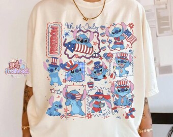 Disneyland Cute Stitch America 4th of July Shirt, Disneyland Fourth of July, Disneyland Trip Shirt, 4th of July Tee, Independence Day Tee
