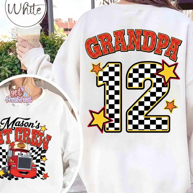 2-sided Pit Crew Disney Cars Shirts, Lightning McQueen Mater Sally Carrera Doc Hudson Racing Cars Land Group Matching Tee, Family Vacation image 4
