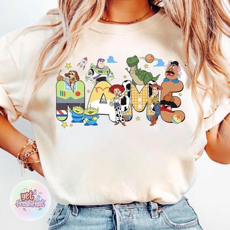 Custom Name Disneyland Toy Story T-shirt, Personalized Disneyland Buzz Woody Jessie Shirt, Custom Birthday Boy Girl Tee, Disneyland Trip Tee image 3