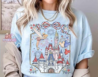 250th America Anniversary Disneyland Castle Shirt, Retro US 250 Years Tee, Independence Day, 4th Of July Shirt, Patriotic Women Shirt