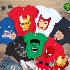 Avengers Costume Family Shirt, Avengers Team Shirt, Spider Man Iron Man Captain America Costume, Superhero Costume, Family Halloween Costume image 1