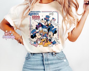 America 250th Anniversary Shirt, Mickey And Friends 4th Of July Tee, Trips Trip, USA Independence Day, Patriotic Mouse Family Vacation