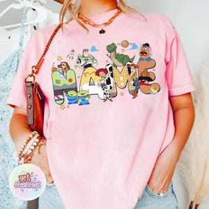 Custom Name Disneyland Toy Story T-shirt, Personalized Disneyland Buzz Woody Jessie Shirt, Custom Birthday Boy Girl Tee, Disneyland Trip Tee image 2
