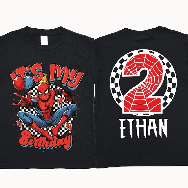 Marvel All Characters Birthday Party Gift, Spidey Hulk Doctor Strange Iron Man Shirt, Disneyland Superhero Birthday Toddler Youth Tee image 2