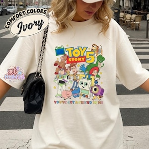 Toy Story 5 Characters Graphic T-Shirt, You've Got a Friend In Me Tee, Woody Buzz Jessie, Family Matching Trip Shirt image 1