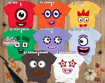 Numberblocks Costume Shirt, Numberblocks Halloween Costume Shirt, Numberblocks Groups Costume Shirt, Costume Halloween Family Matching Shirt