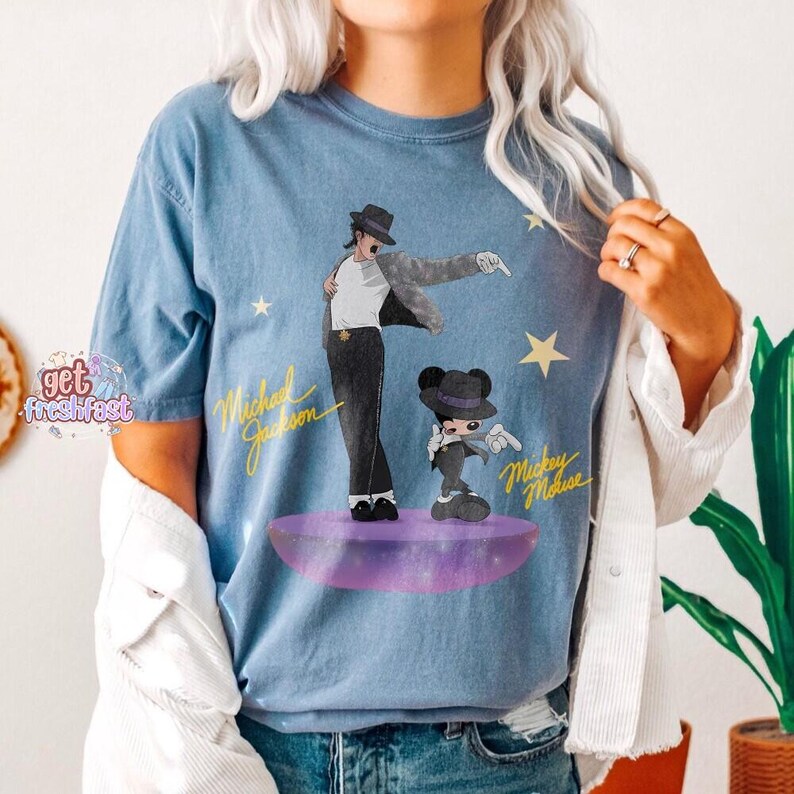 Funny Disneyland Mickey Mouse Shirt, Vintage Disneyland Music Tee, King of Pop Graphic Shirt, Retro Cartoon Dance Shirt image 6