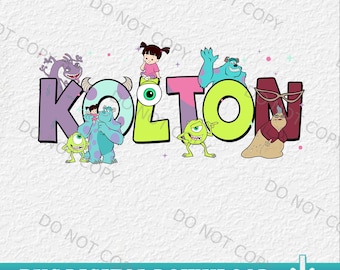 Benutzerdefinierter Name Monster Inc PNG, personalisierter Disneyland Monster Inc Geburtstag Digitale Datei, Familie Passende Geburtstagsfeier Reise PND Download