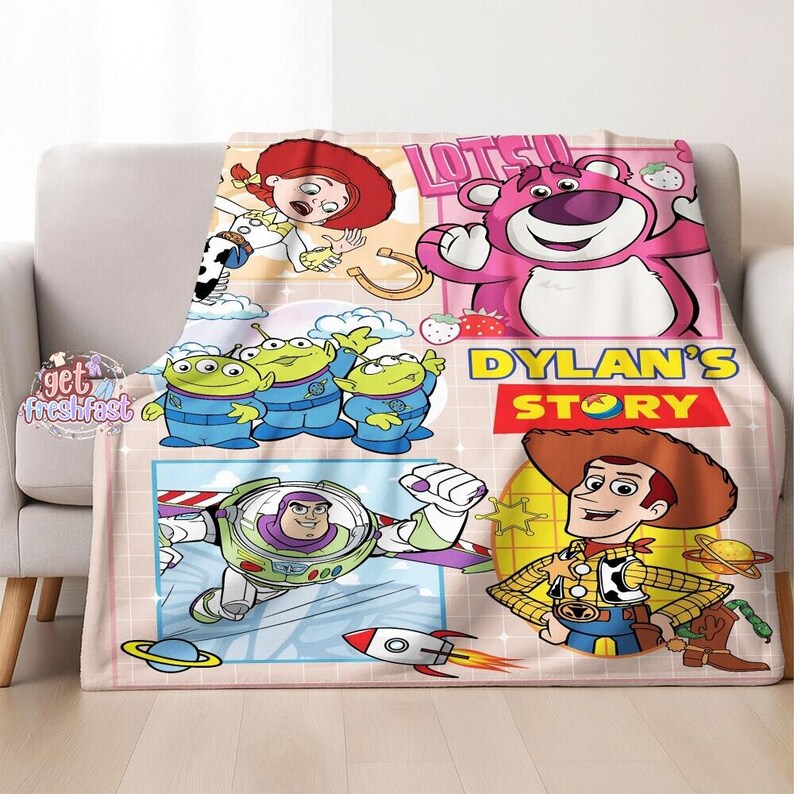 Personalized Disneyland Pixar Toy Story Blanket, Custom Toy Story Characters Blanket, To Infinity And Beyond Toy Story Birthday, Xmas Gifts image 2