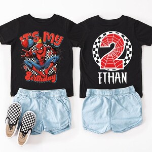 Marvel All Characters Birthday Party Gift, Spidey Hulk Doctor Strange Iron Man Shirt, Disneyland Superhero Birthday Toddler Youth Tee image 4