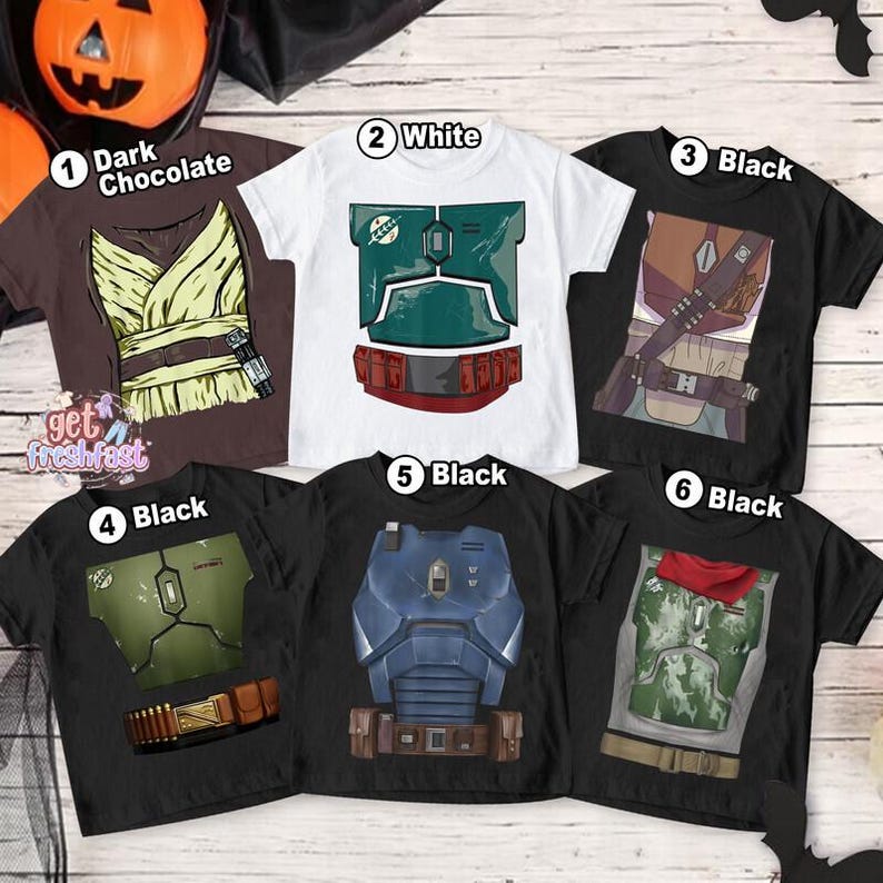 Custom Starwars Armor Shirt, Mandalorian Costume Tee, Halloween Group Gift 2026, Galactic Cosplay Top, Sci-Fi Movie Apparel image 2