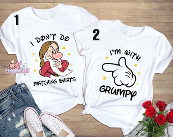Custom Disneyland Grumpy Shirt, I'm with Grumpy Tee, Funny Matching Couple Outfits, Disneyland Family Vacation Top