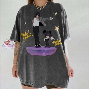 Funny Disneyland Mickey Mouse Shirt, Vintage Disneyland Music Tee, King of Pop Graphic Shirt, Retro Cartoon Dance Shirt image 2