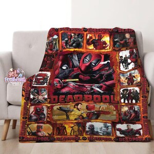 Deadpool And Wolverine Fleece Blanket, Deadpool Blanket, Superhero Throw Blanket For Bed Couch Sofa, Legend Deadpool Blanket Birthday Gift image 2