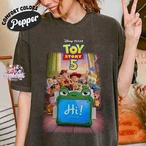 Disney Pixar Toy Story 5 Shirt, Lilypad Toy Story Comfort Colors Shirt, Woody Buzz Lightyear Lilypad Shirt, Disney Movie Characters Tee image 2