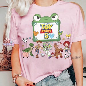 Disneyland Pixar Toy Story 5 Balloons Shirt, Disneyworld Toy Story Shirt, Toy Story Family Tee, Woody Buzz Lightyear Jessie Aliens Rex image 2