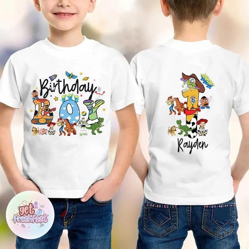Personalized Name Disneyland Toy Story Boys Birthday Shirt, Custom Toy Story shirt, Toy Story Gift, Family Matching Birthday Shirt image 2