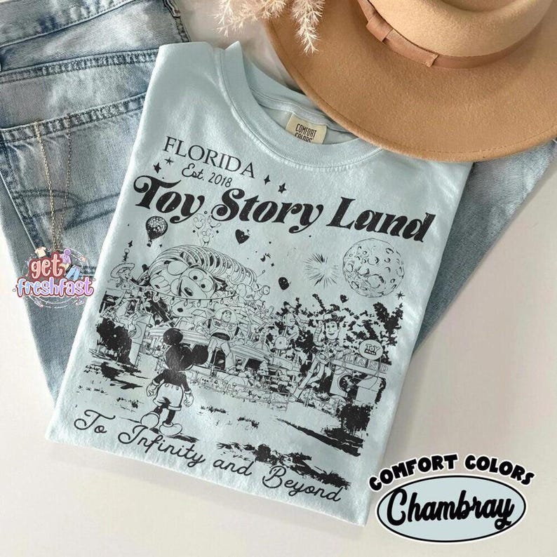 Comfort Colors Toy Story Land Vintage Shirt, Disney Pixar Toy Story 5 Tee, Woody Buzz Toy Story Party, Disneyland 2026 Shirt, Disney Family image 1