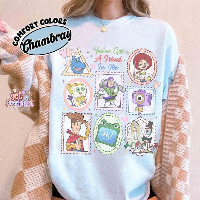 Disneyland Pixar Toy Story 5 Shirt, You've Got A Friend In Me Tee, Woody Etch Lenny Mr Spell Lilypad, Family Vacation 2026 Trip bild 1