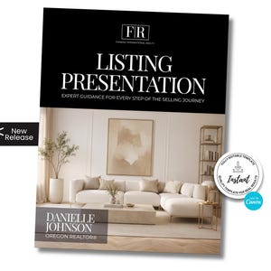 May include: A digital listing presentation template featuring a black header with the text FR FANNING INTERNATIONAL REALTY, LISTING PRESENTATION, and EXPERT GUIDANCE FOR EVERY STEP OF THE SELLING JOURNEY. Includes a New Release badge and Canva icon.