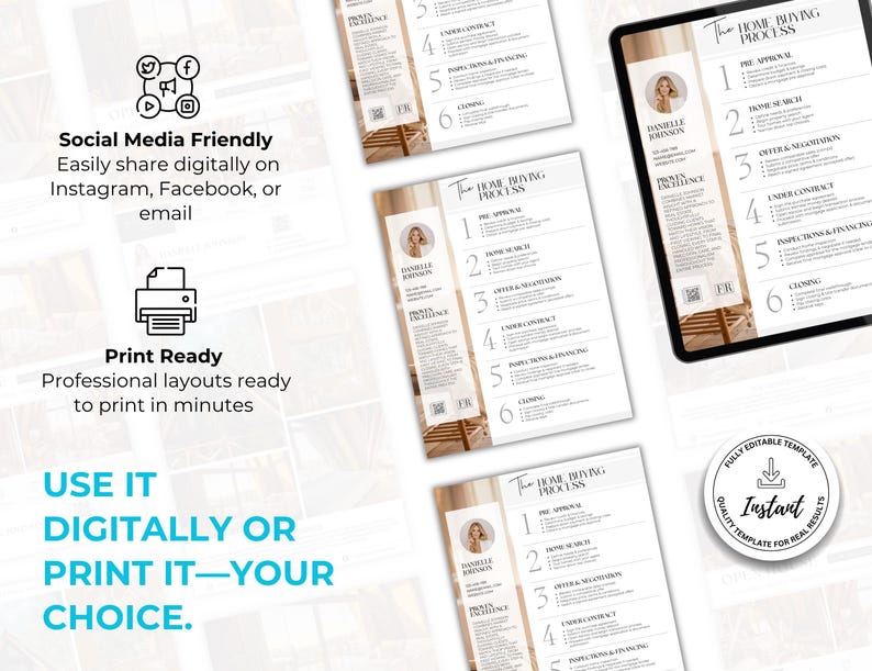 Home Buying Process Flyer, Home Buying Roadmap, Real Estate Marketing, Home Buyer, Home Buying Timeline, Home Buying Guide, Agent, Canva image 8