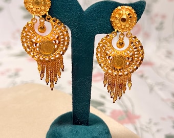 24kt gold plated bahubali jhumka