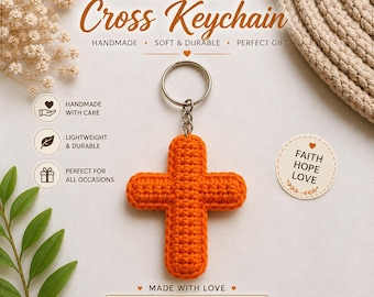 Crochet cross keychain pattern