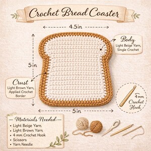 Crochet Bread Coaster Pattern, image 6