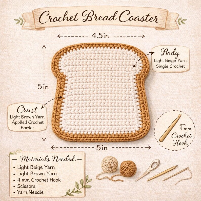 Crochet Bread Coaster Pattern, image 6