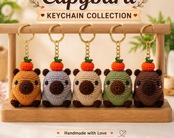Crochet capybara keychain pattern