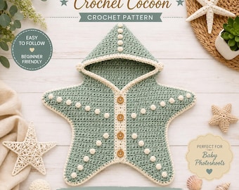 Starfish baby Crochet Cocoon pattern
