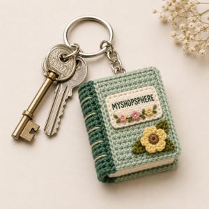 Crochet mini book keychain PDF download