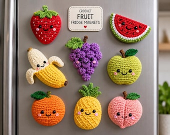 Crochet Fruits fridge magnet